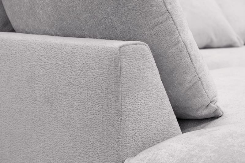 Rossita Lyx 6-istuttava Oikeakätinen U-muotoinen Extra syvä Sohva Divaanilla ja Lepotuoliosalla Chenille-kankaalla - Harmaa - Huonekalut - Sohva - Divaanisohva