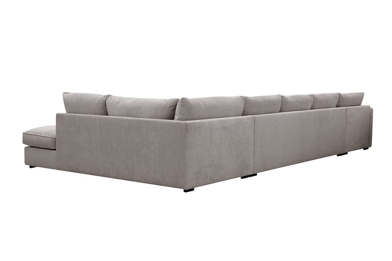 Rossita Lyx 6-istuttava Oikeakätinen U-muotoinen Extra syvä Sohva Divaanilla ja Lepotuoliosalla Chenille-kankaalla - Trenza 08, Harmaa/Ruskea Chenille - Huonekalut - Sohva - Divaanisohva