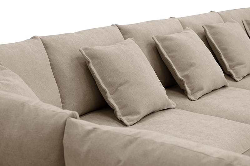 Rossita Lyx 6-istuttava Oikeakätinen U-muotoinen Extra syvä Sohva Divaanilla ja Lepotuoliosalla Kankaalla - Ruskea - Huonekalut - Sohva - Divaanisohva