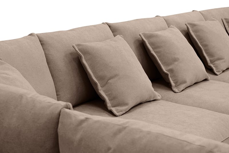 Rossita Lyx 6-istuttava Oikeakätinen U-muotoinen Extra syvä Sohva Divaanilla ja Lepotuoliosalla Kankaalla - Tummanruskea - Huonekalut - Sohva - Divaanisohva