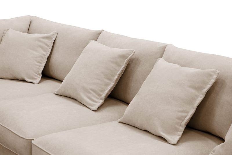 Rossita Lyx 6-istuttava Oikeakätinen U-muotoinen Extra syvä Sohva Divaanilla ja Lepotuoliosalla Kankaalla - Vaaleanruskea - Huonekalut - Sohva - Divaanisohva