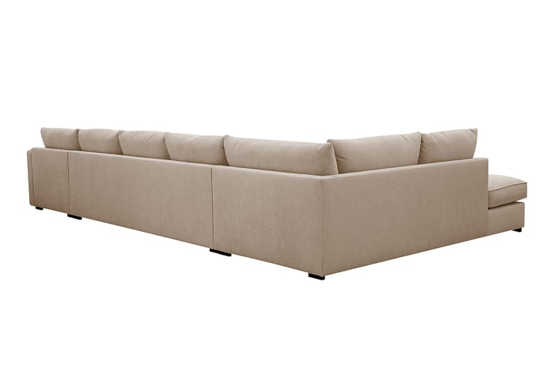 Rossita Lyx 6-istuttava Oikeakätinen U-muotoinen Extra syvä Sohva Divaanilla ja Lepotuoliosalla Kankaalla - Vaaleanruskea - Huonekalut - Sohva - Divaanisohva