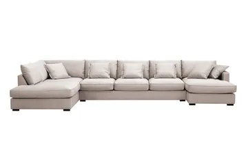 Rossita Lyx 6-istuttava Oikeakätinen U-muotoinen Extra syvä Sohva Divaanilla ja Lepotuoliosalla Sametilla