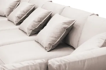 Rossita Lyx 6-istuttava Oikeakätinen U-muotoinen Extra syvä Sohva Divaanilla ja Lepotuoliosalla Sametilla - Beige - Huonekalut - Sohva - Divaanisohva
