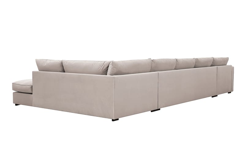 Rossita Lyx 6-istuttava Oikeakätinen U-muotoinen Extra syvä Sohva Divaanilla ja Lepotuoliosalla Sametilla - Beige - Huonekalut - Sohva - Divaanisohva