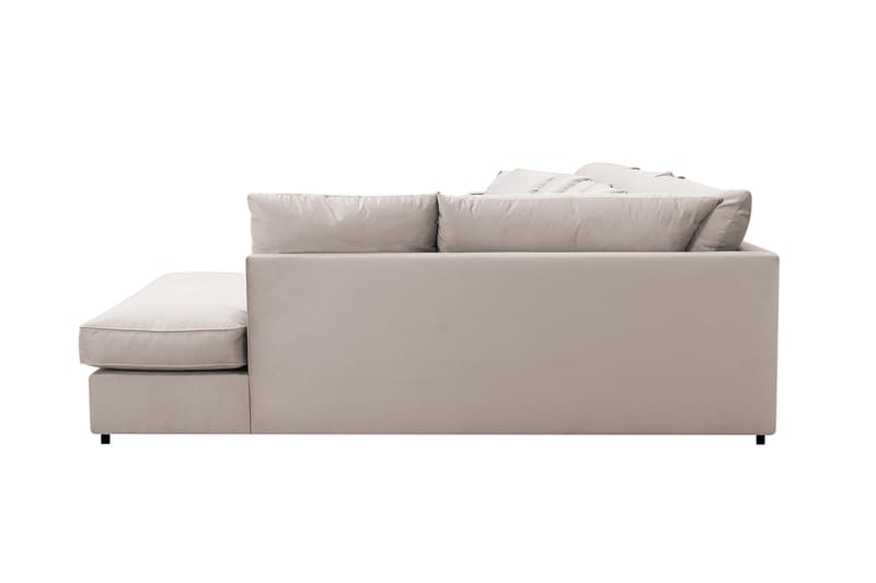 Rossita Lyx 6-istuttava Oikeakätinen U-muotoinen Extra syvä Sohva Divaanilla ja Lepotuoliosalla Sametilla - Beige - Huonekalut - Sohva - Divaanisohva