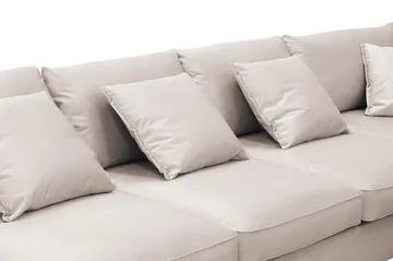 Rossita Lyx 6-istuttava Oikeakätinen U-muotoinen Extra syvä Sohva Divaanilla ja Lepotuoliosalla Sametilla - Beige - Huonekalut - Sohva - Divaanisohva