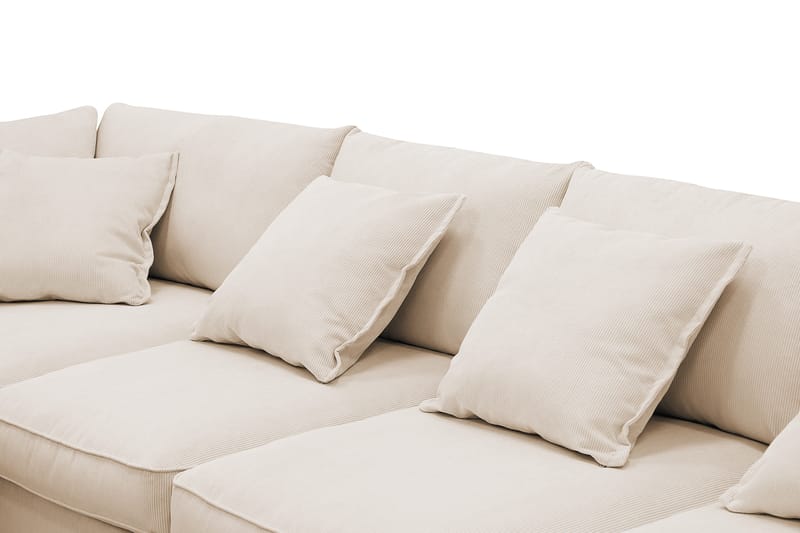 Rossita Lyx 6-istuttava Oikeakätinen U-muotoinen Extra syvä Sohva Divaanilla ja Lepotuoliosalla Vakosametilla - Beige - Huonekalut - Sohva - Divaanisohva