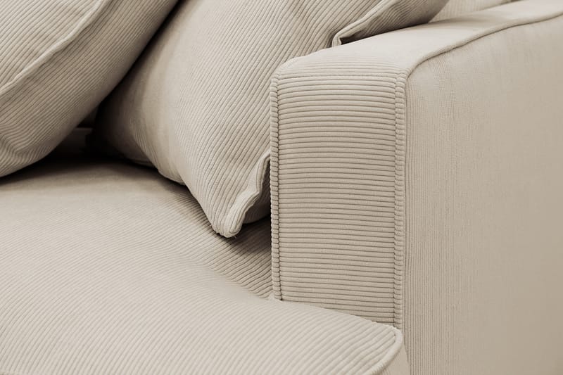 Rossita Lyx 6-istuttava Oikeakätinen U-muotoinen Extra syvä Sohva Divaanilla ja Lepotuoliosalla Vakosametilla - Kerma - Huonekalut - Sohva - Divaanisohva