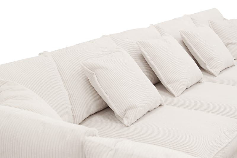 Rossita Lyx 6-istuttava Oikeakätinen U-muotoinen Extra syvä Sohva Divaanilla ja Lepotuoliosalla Vakosametilla - Luonnonvalkoinen - Huonekalut - Sohva - Divaanisohva