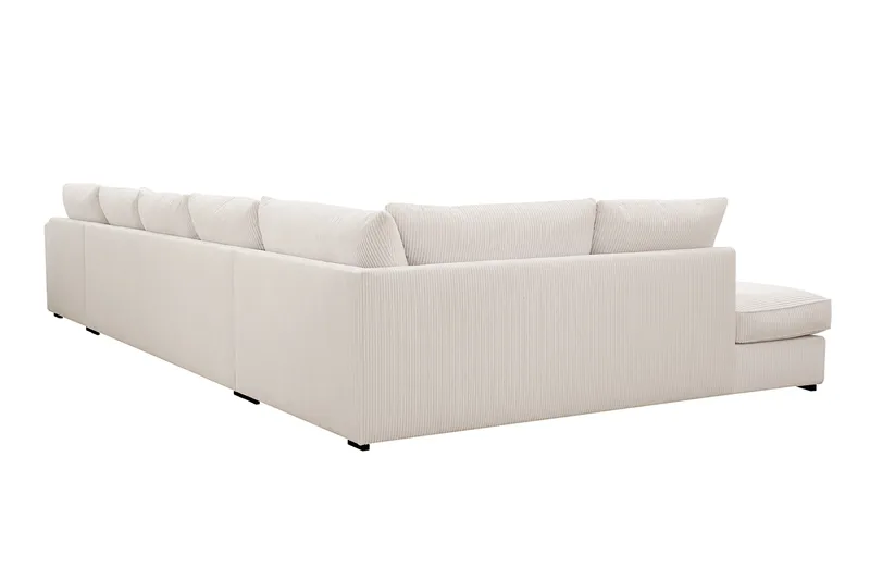 Rossita Lyx 6-istuttava Oikeakätinen U-muotoinen Extra syvä Sohva Divaanilla ja Lepotuoliosalla Vakosametilla - Luonnonvalkoinen - Huonekalut - Sohva - Divaanisohva