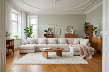 Rossita Lyx 6-istuttava Oikeakätinen U-muotoinen Extra syvä Sohva Divaanilla ja Lepotuoliosalla Vakosametilla - Offwhite - Huonekalut - Sohva - Divaanisohva