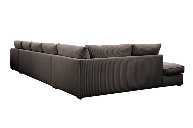 Rossita Lyx 6-istuttava Oikeakätinen U-muotoinen Extra syvä Sohva Divaanilla ja Lepotuoliosalla Vakosametilla - Ruskea - Huonekalut - Sohva - Divaanisohva