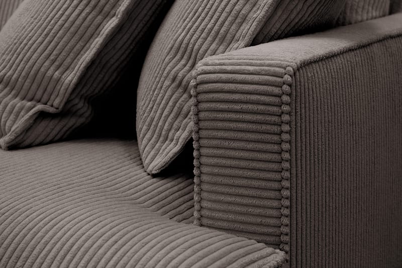 Rossita Lyx 6-istuttava Oikeakätinen U-muotoinen Extra syvä Sohva Divaanilla ja Lepotuoliosalla Vakosametilla - Ruskea - Huonekalut - Sohva - Divaanisohva