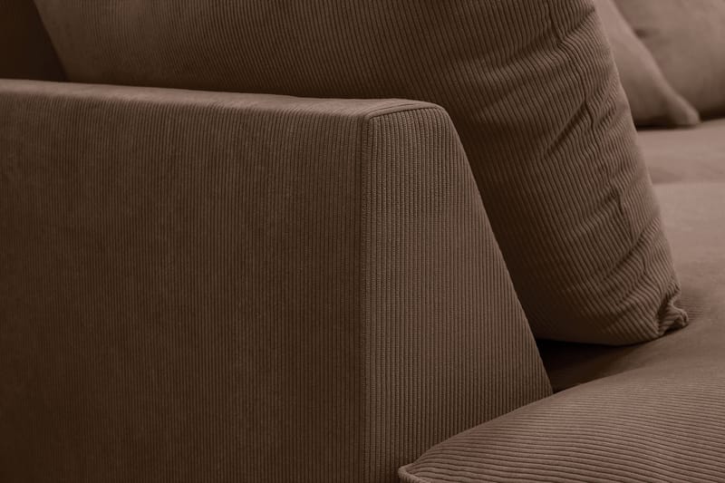 Rossita Lyx 6-istuttava Oikeakätinen U-muotoinen Extra syvä Sohva Divaanilla ja Lepotuoliosalla Vakosametilla - Tummanruskea - Huonekalut - Sohva - Divaanisohva