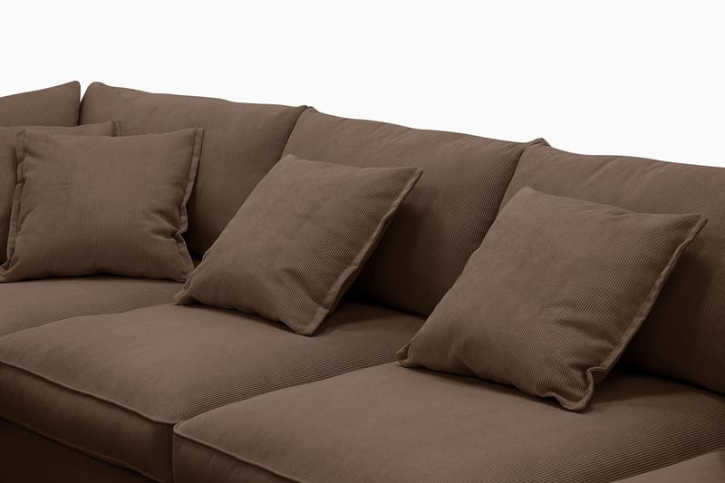 Rossita Lyx 6-istuttava Oikeakätinen U-muotoinen Extra syvä Sohva Divaanilla ja Lepotuoliosalla Vakosametilla - Tummanruskea - Huonekalut - Sohva - Divaanisohva