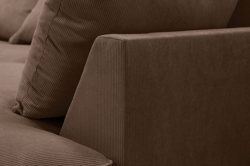 Rossita Lyx 6-istuttava Oikeakätinen U-muotoinen Extra syvä Sohva Divaanilla ja Lepotuoliosalla Vakosametilla - Tummanruskea - Huonekalut - Sohva - Divaanisohva