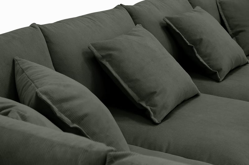 Rossita Lyx 6-istuttava Oikeakätinen U-muotoinen Extra syvä Sohva Divaanilla ja Lepotuoliosalla Vakosametilla - Tummanvihreä - Huonekalut - Sohva - Divaanisohva