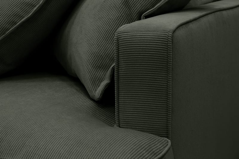 Rossita Lyx 6-istuttava Oikeakätinen U-muotoinen Extra syvä Sohva Divaanilla ja Lepotuoliosalla Vakosametilla - Tummanvihreä - Huonekalut - Sohva - Divaanisohva