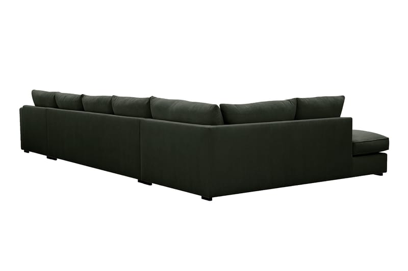 Rossita Lyx 6-istuttava Oikeakätinen U-muotoinen Extra syvä Sohva Divaanilla ja Lepotuoliosalla Vakosametilla - Tummanvihreä - Huonekalut - Sohva - Divaanisohva