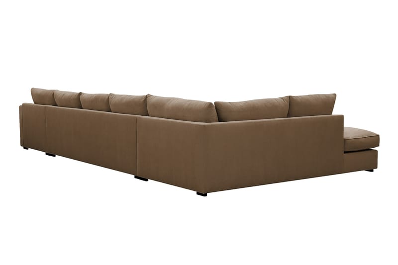 Rossita Lyx 6-istuttava Oikeakätinen U-muotoinen Extra syvä Sohva Divaanilla ja Lepotuoliosalla Vakosametilla - Vaaleanruskea - Huonekalut - Sohva - Divaanisohva