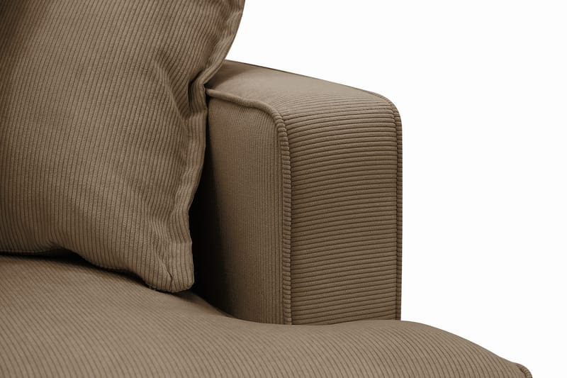 Rossita Lyx 6-istuttava Oikeakätinen U-muotoinen Extra syvä Sohva Divaanilla ja Lepotuoliosalla Vakosametilla - Vaaleanruskea - Huonekalut - Sohva - Divaanisohva