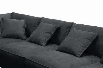 Rossita Lyx 6-istuttava Vasenkätinen U-muotoinen Extra syvä Sohva Divaanilla ja Lepotuoliosalla Chenille-kankaalla - Musta - Huonekalut - Sohva - Divaanisohva