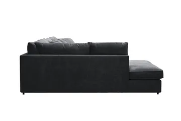 Rossita Lyx 6-istuttava Vasenkätinen U-muotoinen Extra syvä Sohva Divaanilla ja Lepotuoliosalla Chenille-kankaalla - Musta - Huonekalut - Sohva - Divaanisohva