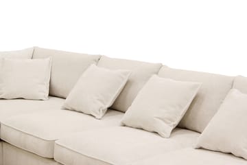 Rossita Lyx 6-istuttava Vasenkätinen U-muotoinen Extra syvä Sohva Divaanilla ja Lepotuoliosalla Chenille-kankaalla - Trenza 06, Beige Chenille - Huonekalut - Sohva - Divaanisohva