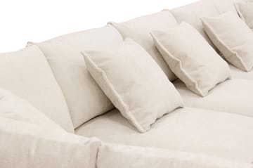Rossita Lyx 6-istuttava Vasenkätinen U-muotoinen Extra syvä Sohva Divaanilla ja Lepotuoliosalla Chenille-kankaalla - Trenza 06, Beige Chenille - Huonekalut - Sohva - Divaanisohva