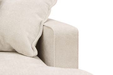 Rossita Lyx 6-istuttava Vasenkätinen U-muotoinen Extra syvä Sohva Divaanilla ja Lepotuoliosalla Chenille-kankaalla - Trenza 06, Beige Chenille - Huonekalut - Sohva - Divaanisohva