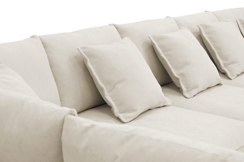 Rossita Lyx 6-istuttava Vasenkätinen U-muotoinen Extra syvä Sohva Divaanilla ja Lepotuoliosalla Kankaalla - Beige - Huonekalut - Sohva - Divaanisohva