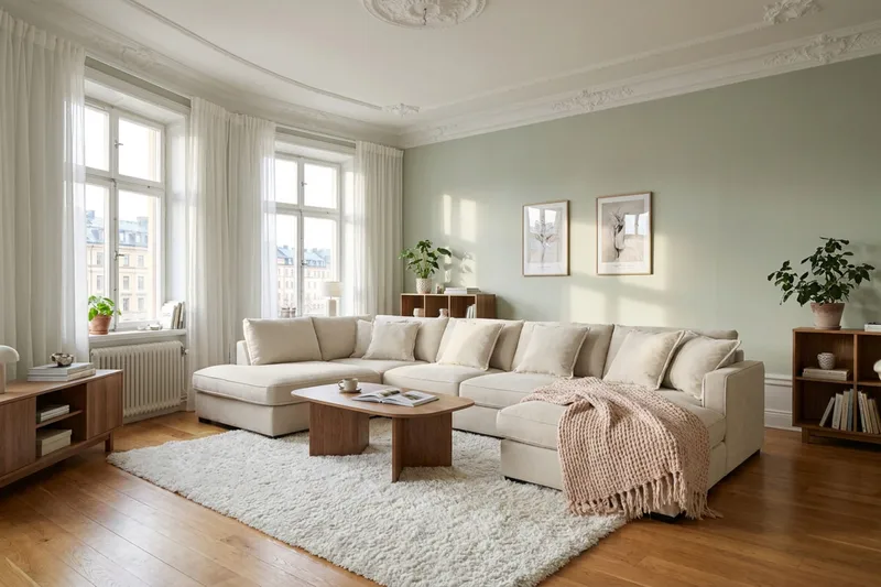 Rossita Lyx 6-istuttava Vasenkätinen U-muotoinen Extra syvä Sohva Divaanilla ja Lepotuoliosalla Kankaalla - Beige - Huonekalut - Sohva - Divaanisohva