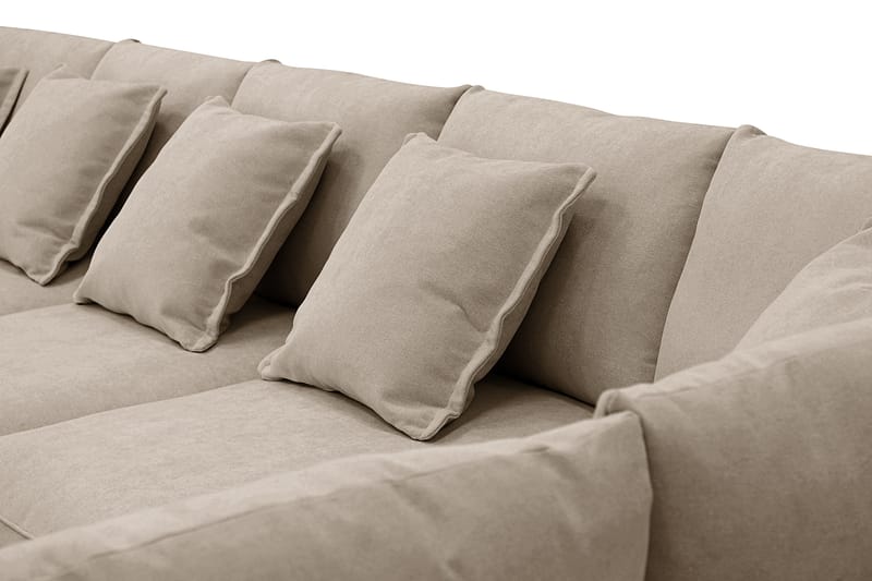 Rossita Lyx 6-istuttava Vasenkätinen U-muotoinen Extra syvä Sohva Divaanilla ja Lepotuoliosalla Kankaalla - Ruskea - Huonekalut - Sohva - Divaanisohva