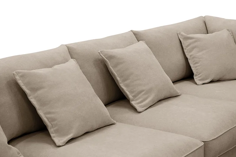 Rossita Lyx 6-istuttava Vasenkätinen U-muotoinen Extra syvä Sohva Divaanilla ja Lepotuoliosalla Kankaalla - Ruskea - Huonekalut - Sohva - Divaanisohva