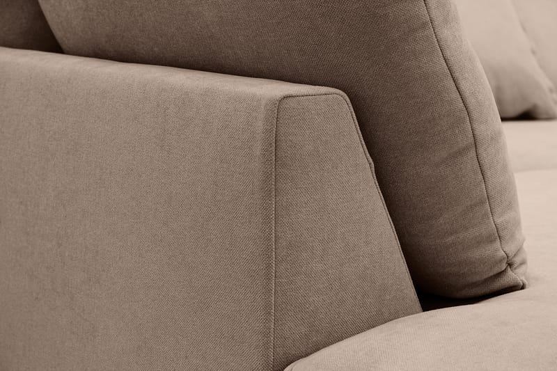 Rossita Lyx 6-istuttava Vasenkätinen U-muotoinen Extra syvä Sohva Divaanilla ja Lepotuoliosalla Kankaalla - Tummanruskea - Huonekalut - Sohva - Divaanisohva