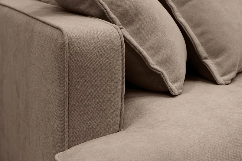 Rossita Lyx 6-istuttava Vasenkätinen U-muotoinen Extra syvä Sohva Divaanilla ja Lepotuoliosalla Kankaalla - Tummanruskea - Huonekalut - Sohva - Divaanisohva