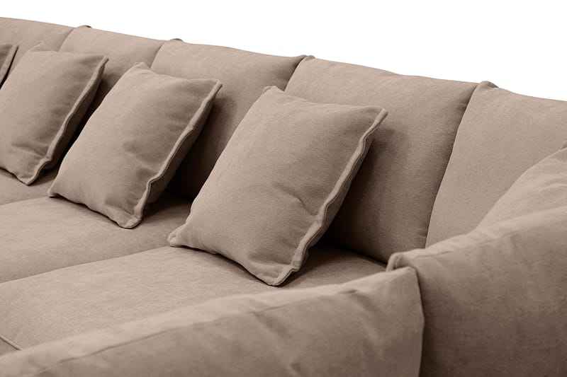 Rossita Lyx 6-istuttava Vasenkätinen U-muotoinen Extra syvä Sohva Divaanilla ja Lepotuoliosalla Kankaalla - Tummanruskea - Huonekalut - Sohva - Divaanisohva