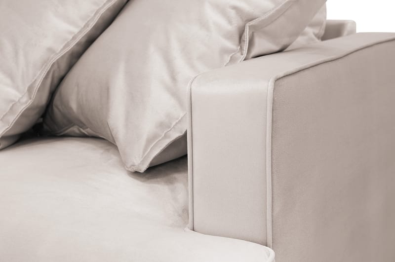 Rossita Lyx 6-istuttava Vasenkätinen U-muotoinen Extra syvä Sohva Divaanilla ja Lepotuoliosalla Sametilla - Beige - Huonekalut - Sohva - Divaanisohva
