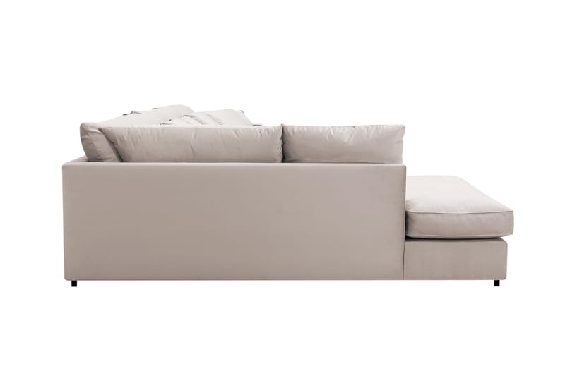 Rossita Lyx 6-istuttava Vasenkätinen U-muotoinen Extra syvä Sohva Divaanilla ja Lepotuoliosalla Sametilla - Beige - Huonekalut - Sohva - Divaanisohva
