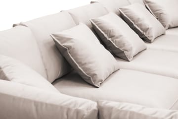 Rossita Lyx 6-istuttava Vasenkätinen U-muotoinen Extra syvä Sohva Divaanilla ja Lepotuoliosalla Sametilla - Beige - Huonekalut - Sohva - Divaanisohva