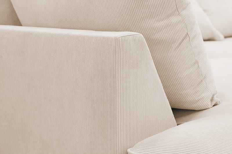 Rossita Lyx 6-istuttava Vasenkätinen U-muotoinen Extra syvä Sohva Divaanilla ja Lepotuoliosalla Vakosametilla - Beige - Huonekalut - Sohva - Divaanisohva