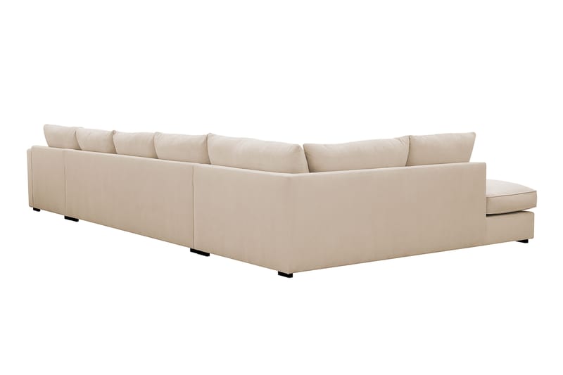 Rossita Lyx 6-istuttava Vasenkätinen U-muotoinen Extra syvä Sohva Divaanilla ja Lepotuoliosalla Vakosametilla - Beige - Huonekalut - Sohva - Divaanisohva