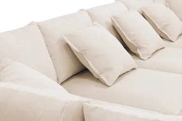 Rossita Lyx 6-istuttava Vasenkätinen U-muotoinen Extra syvä Sohva Divaanilla ja Lepotuoliosalla Vakosametilla - Beige - Huonekalut - Sohva - Divaanisohva