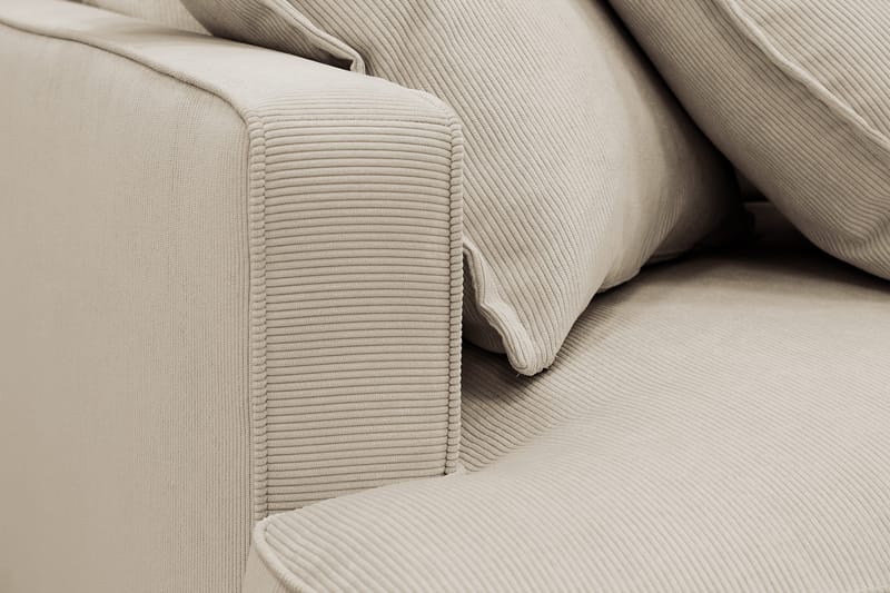 Rossita Lyx 6-istuttava Vasenkätinen U-muotoinen Extra syvä Sohva Divaanilla ja Lepotuoliosalla Vakosametilla - Kerma - Huonekalut - Sohva - Divaanisohva