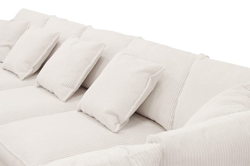 Rossita Lyx 6-istuttava Vasenkätinen U-muotoinen Extra syvä Sohva Divaanilla ja Lepotuoliosalla Vakosametilla - Luonnonvalkoinen - Huonekalut - Sohva - Divaanisohva