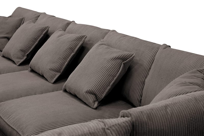 Rossita Lyx 6-istuttava Vasenkätinen U-muotoinen Extra syvä Sohva Divaanilla ja Lepotuoliosalla Vakosametilla - Ruskea - Huonekalut - Sohva - Divaanisohva