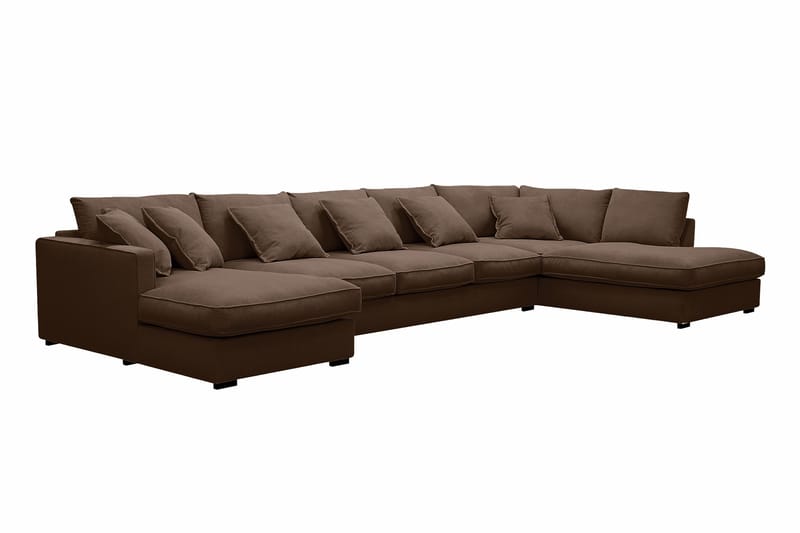 Rossita Lyx 6-istuttava Vasenkätinen U-muotoinen Extra syvä Sohva Divaanilla ja Lepotuoliosalla Vakosametilla - Tummanruskea - Huonekalut - Sohva - Divaanisohva