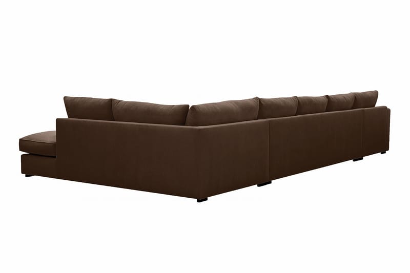 Rossita Lyx 6-istuttava Vasenkätinen U-muotoinen Extra syvä Sohva Divaanilla ja Lepotuoliosalla Vakosametilla - Tummanruskea - Huonekalut - Sohva - Divaanisohva