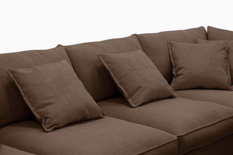 Rossita Lyx 6-istuttava Vasenkätinen U-muotoinen Extra syvä Sohva Divaanilla ja Lepotuoliosalla Vakosametilla - Tummanruskea - Huonekalut - Sohva - Divaanisohva